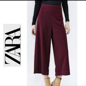 Zara Wide Legged Burgundy Pants Sz-XL
